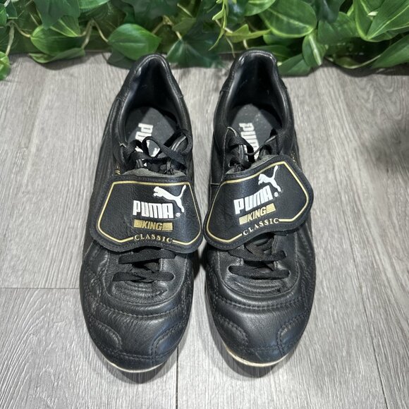 Puma King Classic VINTAGE Soccer Boots Cleats Mens Sz 5.5 /Women 7 Black Leather main image 7